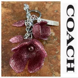 NWT Authentic Coach Resin Tea Rose Charm Key Chain